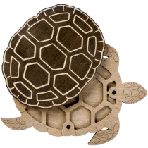 Lonjew Turtle Shaped Bead Organizer with Wooden Lid