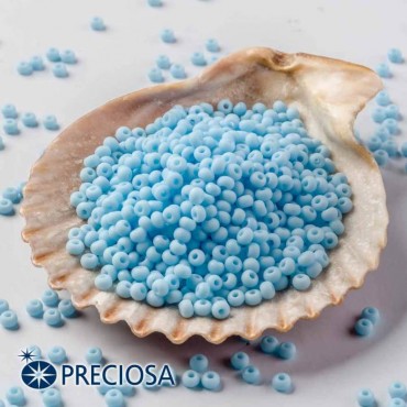 Preciosa 33139/63020/10 Seed Bead  Jewelry Making Round Size-10/0, 100 Gram, 3.5 Oz (Blue Opaque) 	