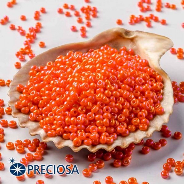Preciosa 33119/94140/10 Jewelry Making Seed Beads Round Size 10/0 100 Gram 3.5 Oz (Orange)