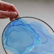 Lonjew Alcohol Ink Modern Home Decor (Turquoise)