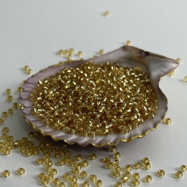 Preciosa 33119001/17020/11 Seed Bead Jewelry Making Round  Size-11/0, 100 Gram, 3.5 Oz Transparent Yellow