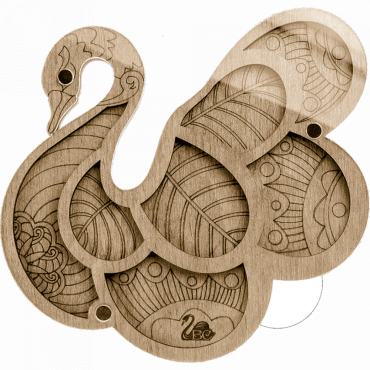Lonjew Wood swan Ornament for Embroidery Storage LLZB-026