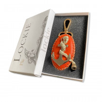 LOCKIE Genuine Leather Keychain, Handmade Anchor Key Chain with Clip Fob Ring (Orange)