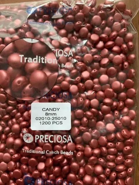 Preciosa Candy Beads 8mm 02010-25010 50 Pcs