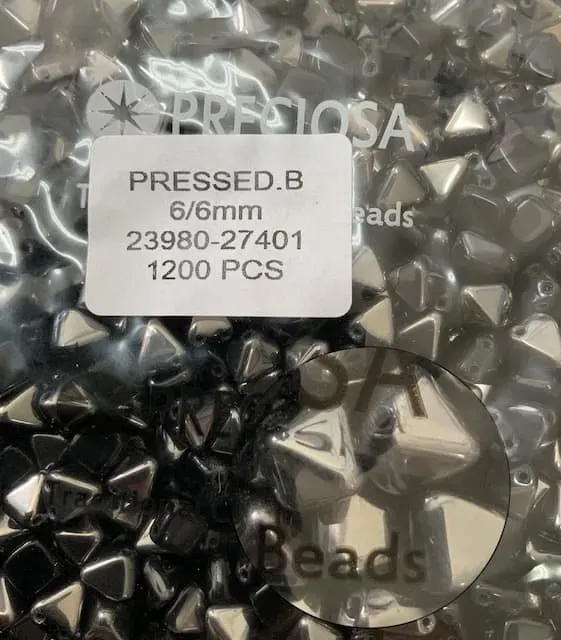 Preciosa Pyramid Beads 23980-27401 6/6mm 100 Pcs