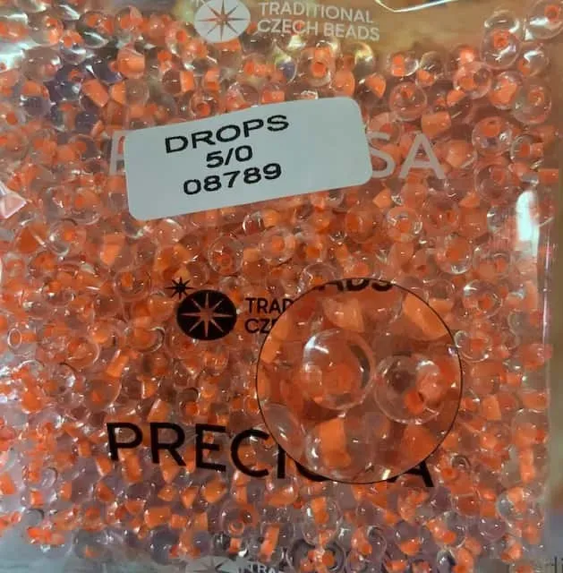 Preciosa Drops Beads 08789 5/0 3.5 Oz