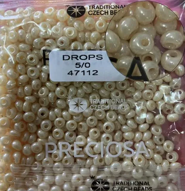 Preciosa Drops Beads 47112 5/0 3.5 Oz