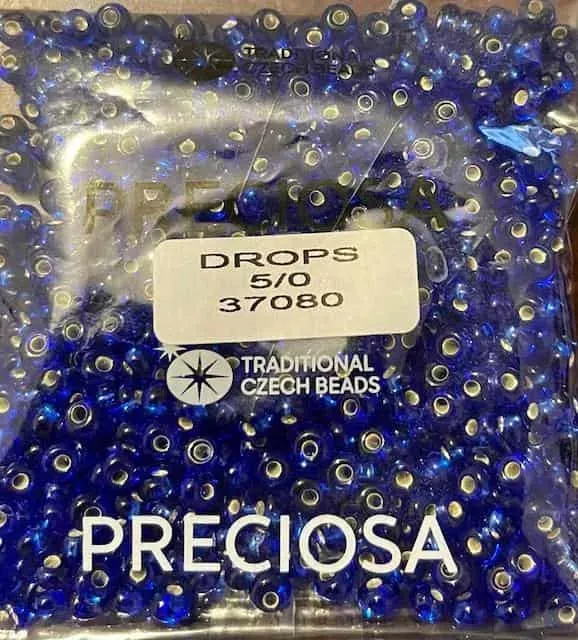 Preciosa Drops Beads 37080 5/0 3.5 Oz