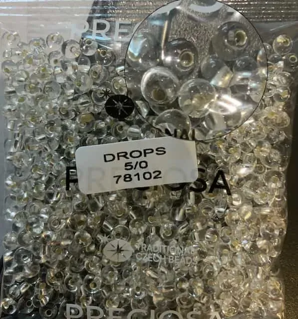Preciosa Drops Beads 78102 5/0 3.5 Oz