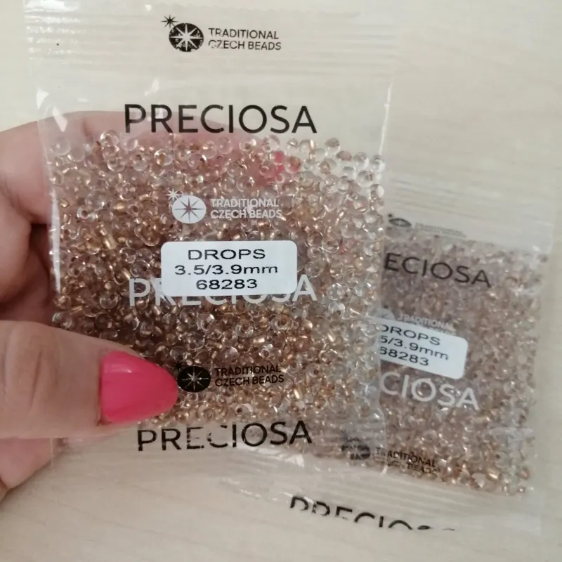 Preciosa Drops Beads 68283 3.5/3.9MM 3.5 Oz 7