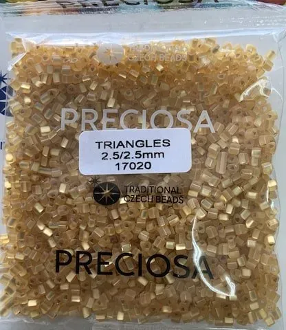Preciosa Triangle Beads 17020 2.5x2.5mm 3.5 oz Matte
