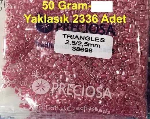 Preciosa Triangle Beads 38698 2.5x2.5mm 3.5 oz