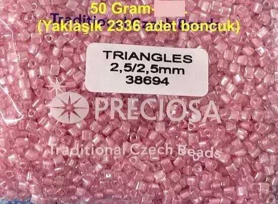 Preciosa Triangle Beads 38694 2.5x2.5mm 3.5 oz
