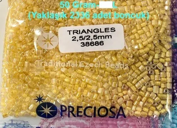 Preciosa Triangle Beads 38686 2.5x2.5mm 3.5 oz