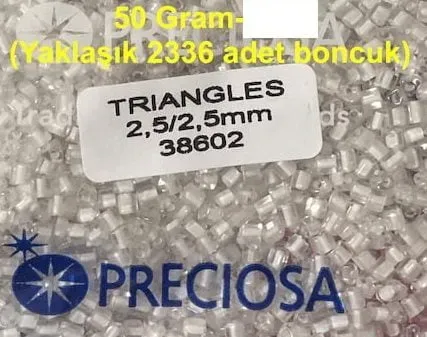 Preciosa Triangle Beads 38602 2.5x2.5mm 50 gr. 1.7 Oz