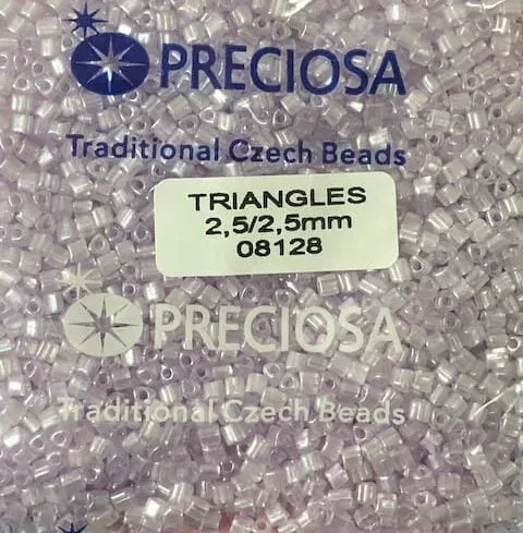 Preciosa Triangle Beads 08128 2.5x2.5mm 3.5 oz