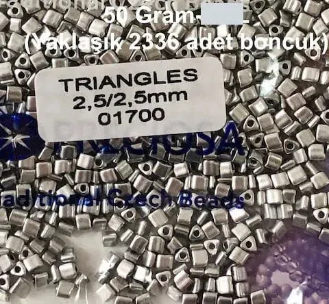 Preciosa Triangle Beads 01700 2.5x2.5mm 3.5 oz