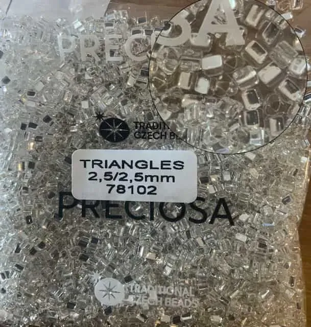 Preciosa Triangle Beads 78102 2.5x2.5mm 3.5 oz 6