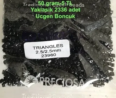 Preciosa Triangle Beads 23980 2.5x2.5mm 3.5 oz