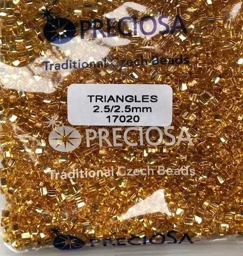 Preciosa Triangle Beads 17020 2.5x2.5mm 3.5 oz