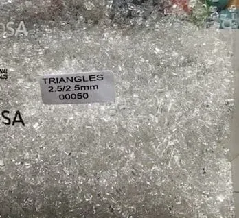 Preciosa Triangle Beads 00050 2.5x2.5mm2.5x2.5mm 3.5 oz