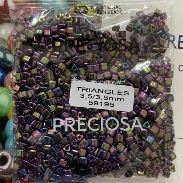 Preciosa Triangle Beads 59195 3.5x3.5mm 3.5 oz