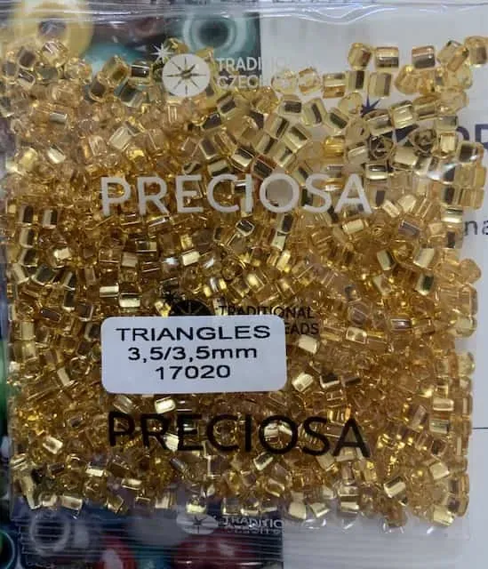 Preciosa Triangle Beads 17020 3.5x3.5mm 3.5 oz