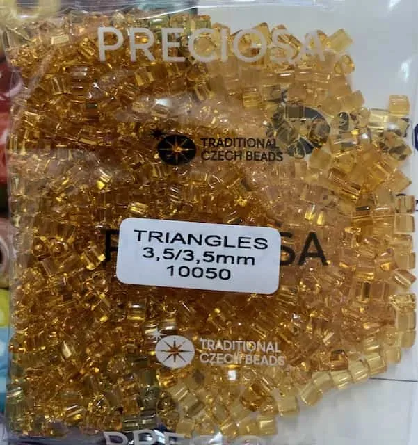 Preciosa Triangle Beads 10050 3.5x3.5mm 3.5 oz
