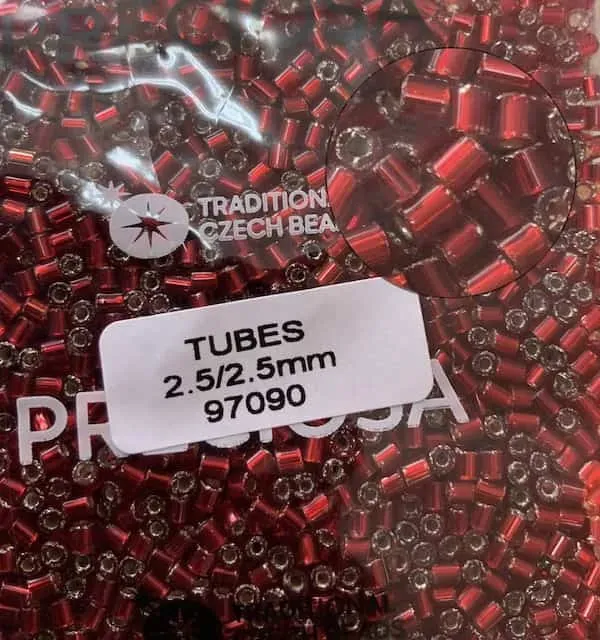 Preciosa Tubes Beads 97090 2.5x2.5mm 3.5 Oz