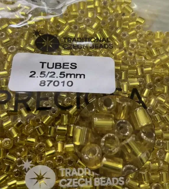 Preciosa Tubes Beads 87010 2.5x2.5mm 3.5 Oz