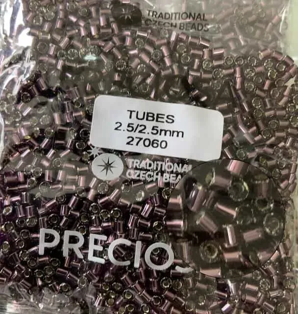 Preciosa Tubes Beads 27060 2.5x2.5mm 3.5 Oz