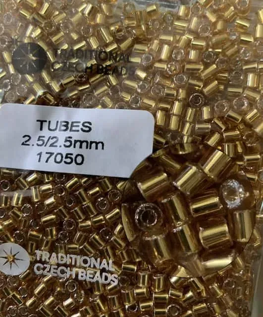 Preciosa Tubes Beads 17050 2.5x2.5mm 3.5 Oz