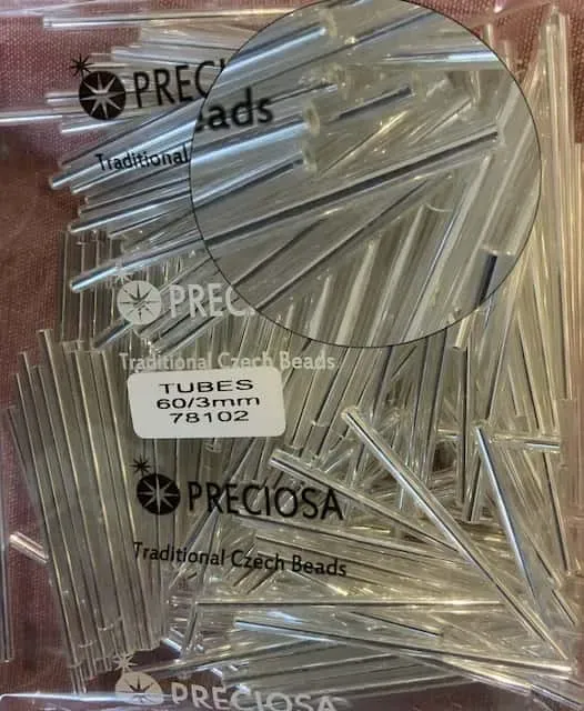 Preciosa Tubes Beads 78102 60x3mm 3.5 Oz