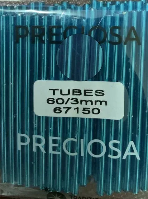 Preciosa Tubes Beads 67150 60x3mm 3.5 Oz