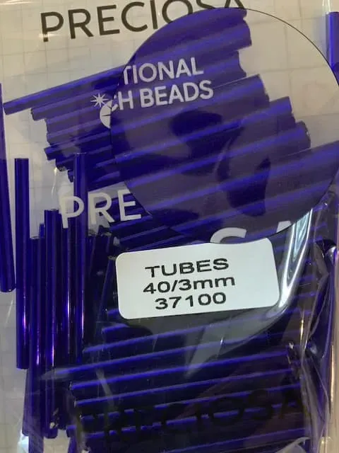 Preciosa Tubes Beads 37100 40x3mm 3.5 Oz