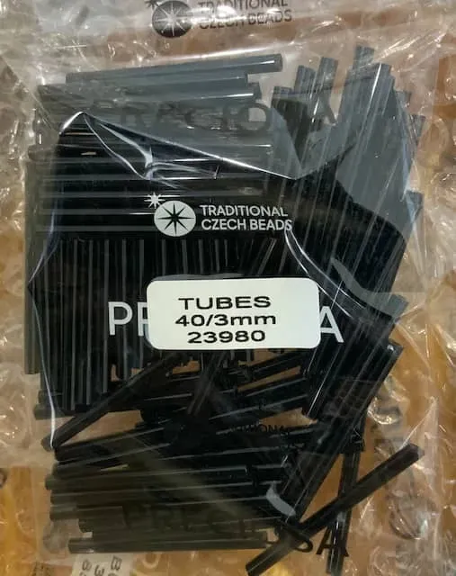 Preciosa Tubes Beads 23980 40x3mm 3.5 Oz