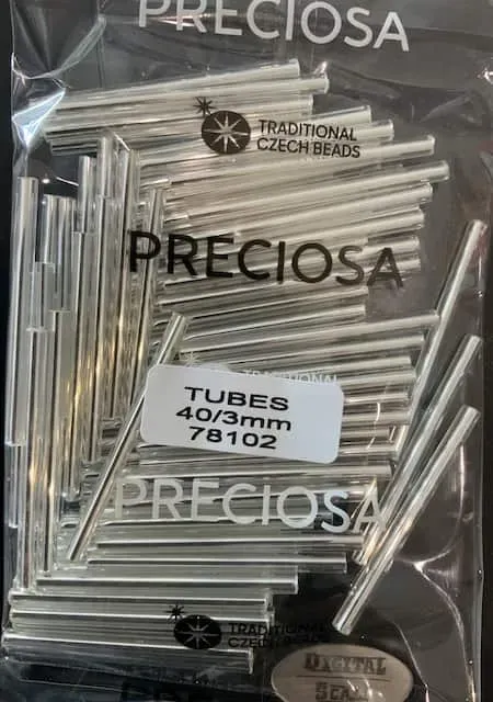 Preciosa Tubes Beads 78102 40x3mm 3.5 Oz