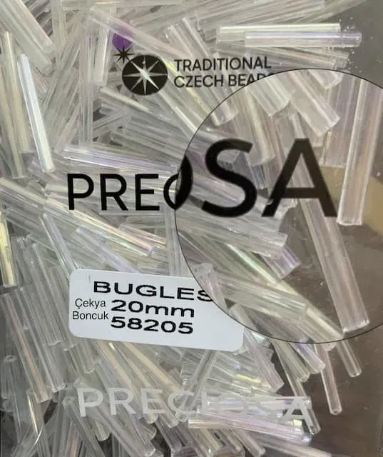 Preciosa Bugles Beads 58205 20mm 3.5 Oz