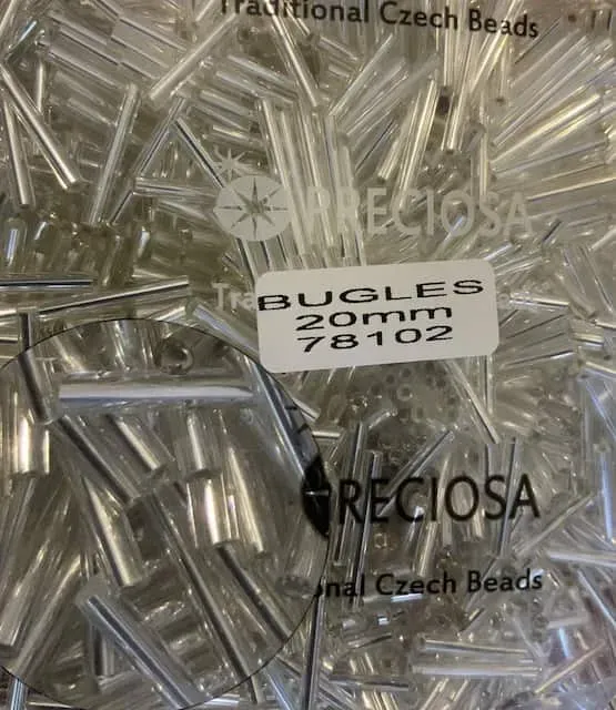 Preciosa Bugles Beads 78102 20mm 3.5 Oz