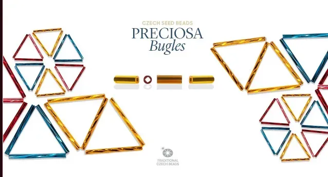 Preciosa Bugles Beads 37100 30mm 3.5 Oz Square 2