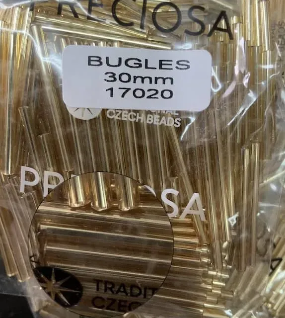 Preciosa Bugles Beads 17020 30mm 3.5 Oz