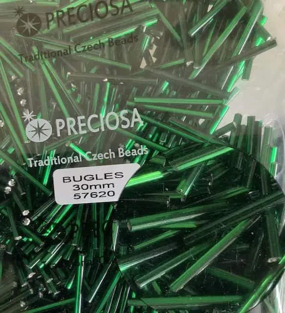 Preciosa Bugles Beads 57620 30mm 3.5 Oz