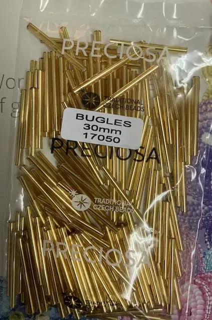 Preciosa Bugles Beads 17050 30mm 3.5 Oz