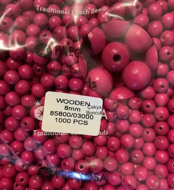 Preciosa Wooden Beads 85800-03000 8mm 50 Pcs