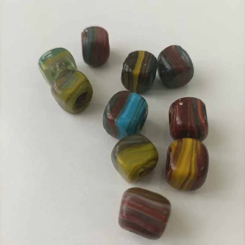 Lonjew Handmade Glass Beads Marbling Color HM1012 Square 10Pcs 10mm 6