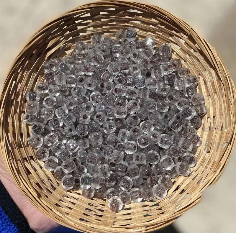 Lonjew Handmade Square Glass Beads Transparent HM1025 10Pcs 7mm