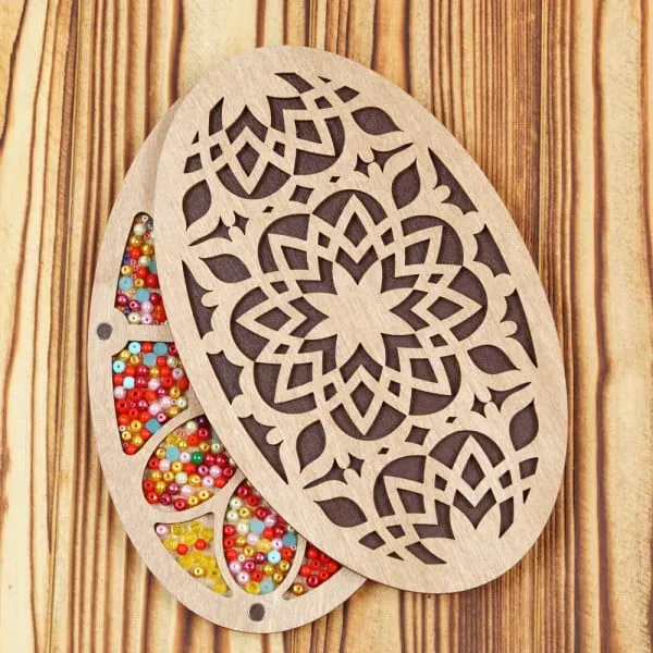 Oval Shaped Patterned Bead Organizer Bead Storage Accessory