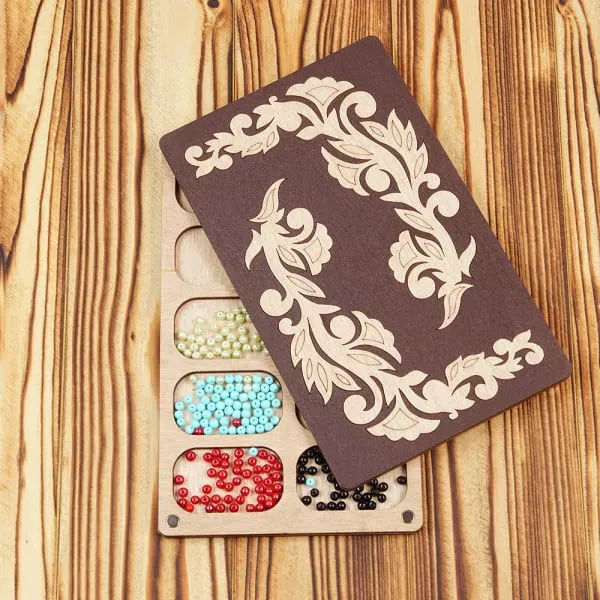 Twins Flower Pattern Shaped Bead Storage Bead Organizer 2