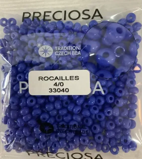 Preciosa Round Seed Beads 33040 4/0 50 gr. 1.7 Oz