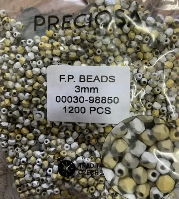 Preciosa Fire Polished Beads FP 3mm 00030-98850 100 Pcs